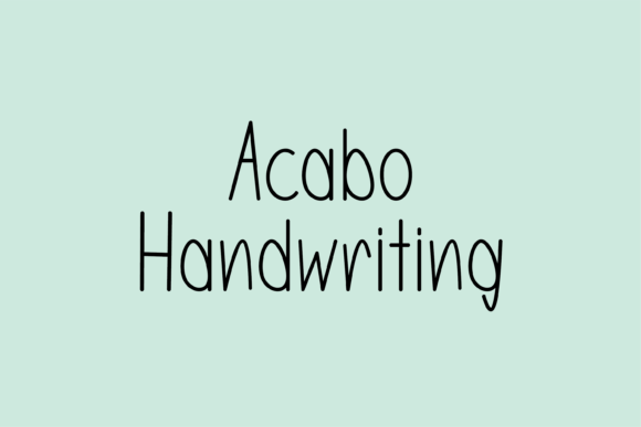 Acabo: A Handwritten Font for Web Design and Brand Identity